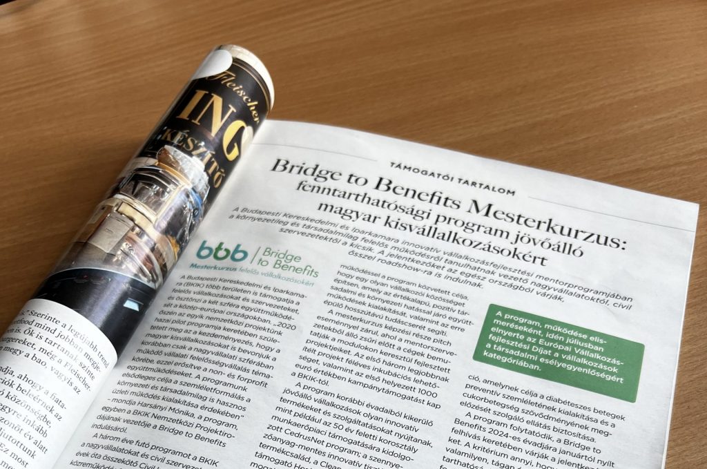 A Bridge to Benefits Mesterkurzusról olvashattok a szeptemberi Forbes magazinban!